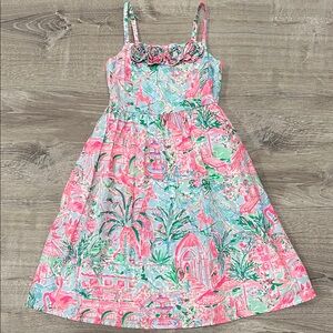 Lily Pulitzer Pink and Green Print Kids Dress